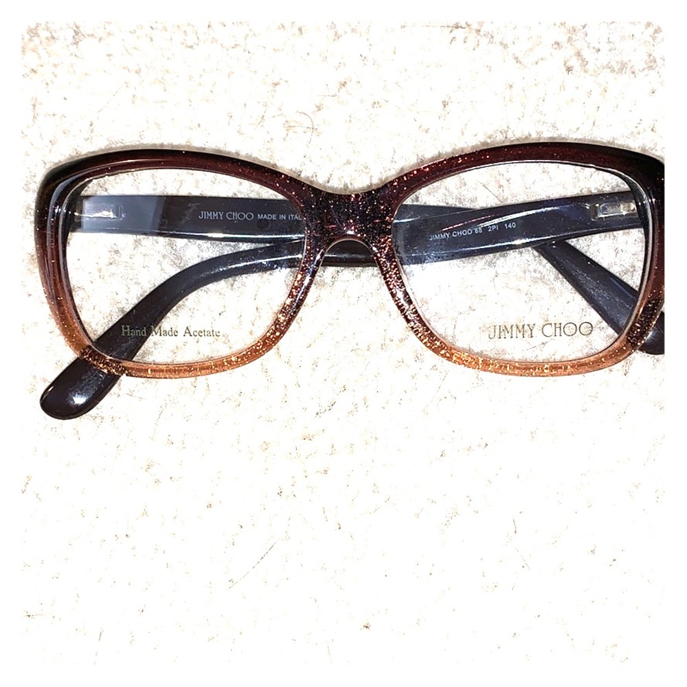 Jimmy Choo eye glasses sparkly brown ombré